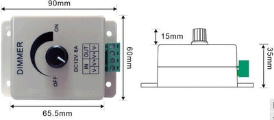 LED dimmer | PWM 12V/24V 8A | rotary knob | surface-mounted - LEDPLANET.NL