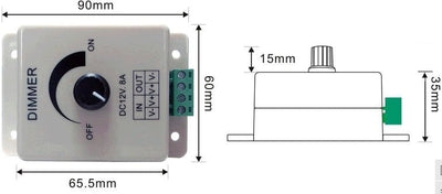Variateur LED | PWM 12V/24V 8A | tactile | en saillie - LEDPLANET.NL