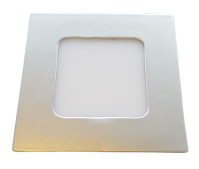Square LED downlight | 90 x 90 mm | 3 watts cool white | 4000K | aluminum look | recessed - LEDPLANET.NL