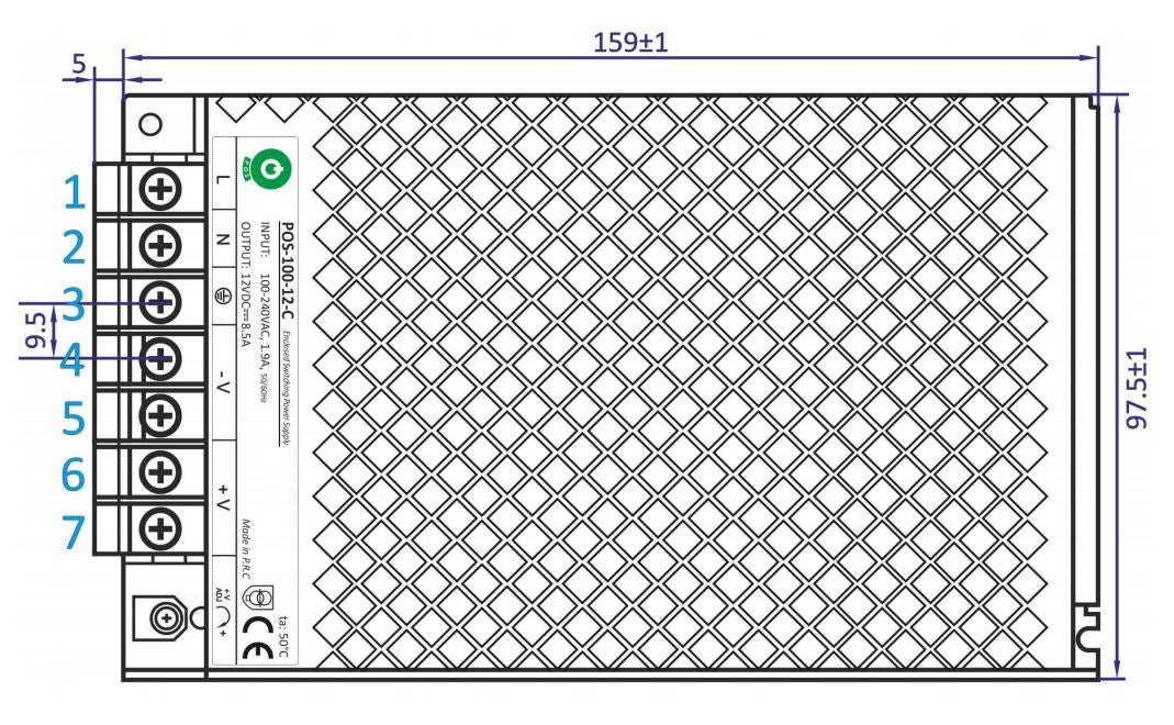 LED driver 12 Volt DC - 12.5A | 150 Watt | IP20 - binnenshuis - LEDPLANET.NL
