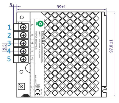 LED-Treiber 12 Volt DC - 6 A | 72 Watt | IP20 - für Innenräume - LEDPLANET.NL
