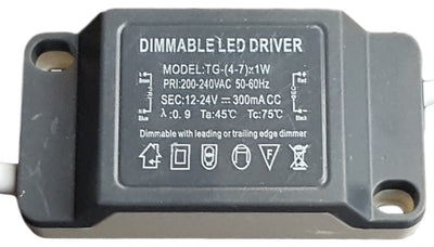 LED driver dimbaar, tbv downlighters 6W, met aansluitstekker