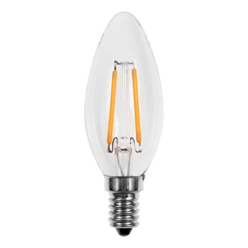 LED-Glühbirne E14 | Kerzenlampe C35 | 2W=20W | Tageslichtweißes Filament 6500K