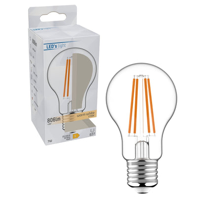 LED Filament Lamp 806 lumen - 7W - 2700K - E27 - Helder Glas