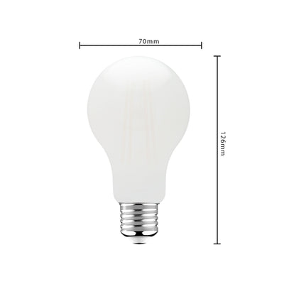 Lampada LED a filamento E27 1521 lumen - 11W - Bianco caldo 2700K - A70 a pera - Vetro opale