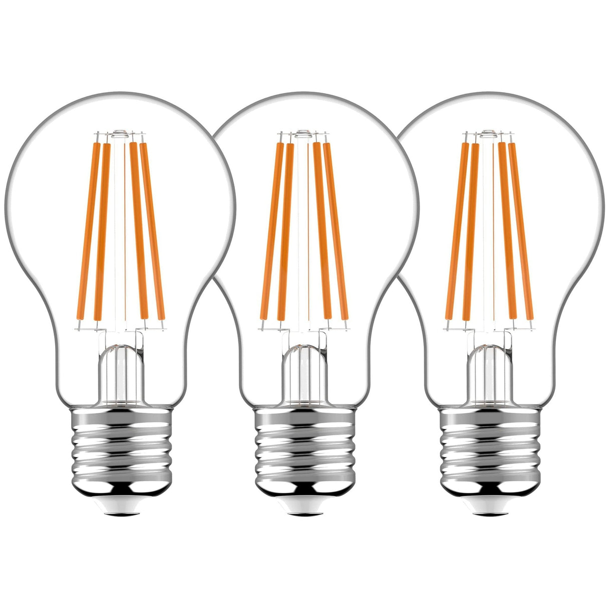 E27 LED-Lampe, 806 lm – Klassisches Design – Warmweißes Licht – 3er-Pack
