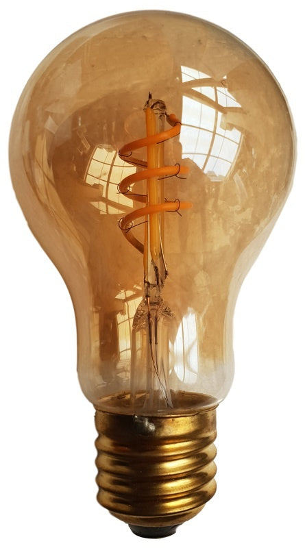 E27 LED bulb | incandescent lamp A60 - amber glass | 4W=40W | flame-warm white 1800-2700K CCT | dimmable