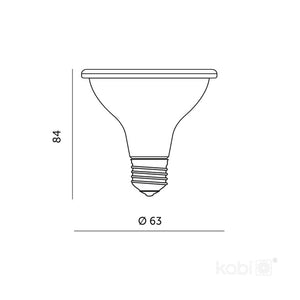 LED Grow Light E27 7W 150lm - Growth & Flowering - 38° Narrow Beam - Black - IP20 - 230V