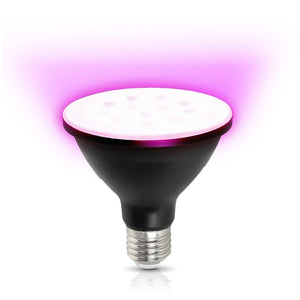 Lampa LED do uprawy E27 9 W 300 lm – wzrost i kwitnienie – kierunkowa 38° – czarna – IP20 – 230 V