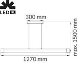 LED Pendelleuchte V linear - Dimmbares warmweißes Licht - Höhenverstellbar - Silber