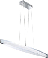 LED Pendelleuchte V linear - Dimmbares warmweißes Licht - Höhenverstellbar - Silber
