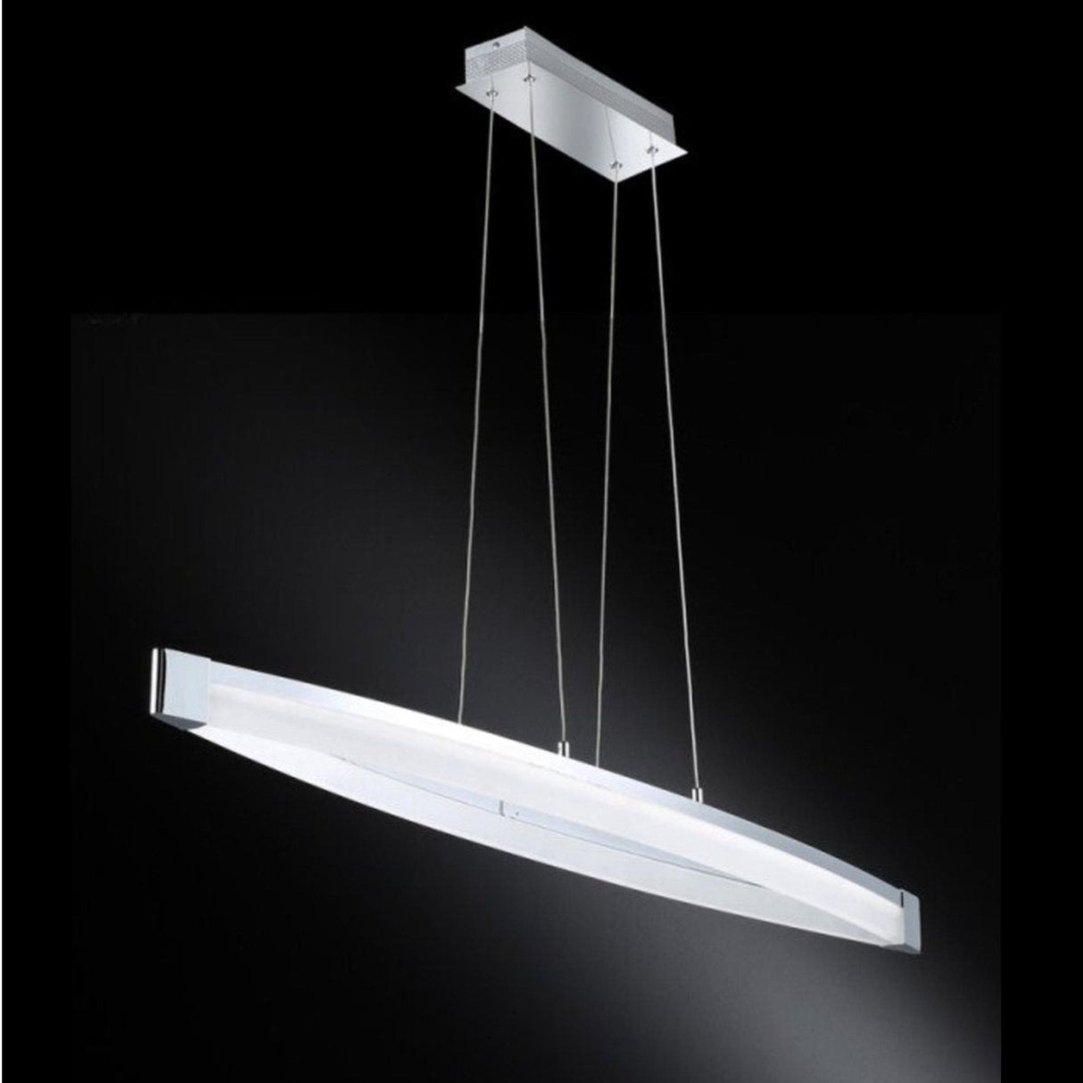LED Pendelleuchte V linear - Dimmbares warmweißes Licht - Höhenverstellbar - Silber