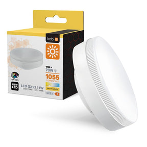 LED Lamp GX53 11W=70W, 1055 Lumen, warmwit 3000K, 110°, 230V, met verpakking