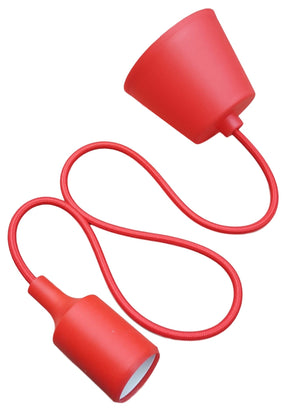 DIY Pendel Hanglamp, E27 Siliconen Fitting, Strijkijzersnoer, Rood, 230V