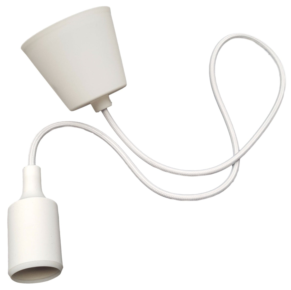 LED lamp DIY | pendel hanglamp - strijkijzer snoer | E27 siliconen fitting | wit - LEDPLANET.NL
