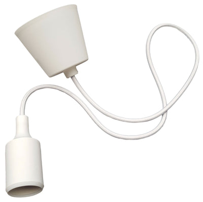LED-Lampe DIY | Pendelleuchte – Bügeleisenschnur | E27-Silikonfassung | weiß – LEDPLANET.NL