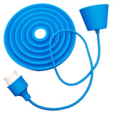 LED lamp DIY | vouwbare hanglamp - strijkijzer snoer | E27 siliconen fitting | blauw - LEDPLANET.NL