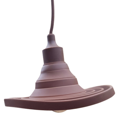 LED lamp DIY, vouwbare hanglamp, strijkijzer snoer, E27 siliconen fitting, chocolade