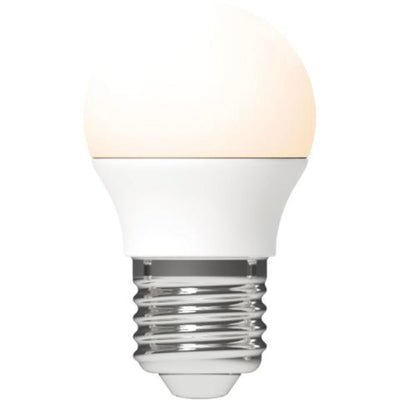 LED-Lampe E27, 470 Lumen, 4,9 W, warmweiß (2700 K), G45-Kugel, opalfarben, 3er-Pack