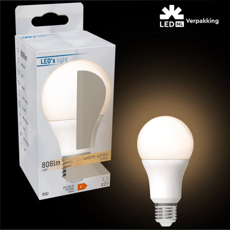 Ampoule LED E27 blanc chaud 2700K - 13W 1521 lumens - A60 mate opale