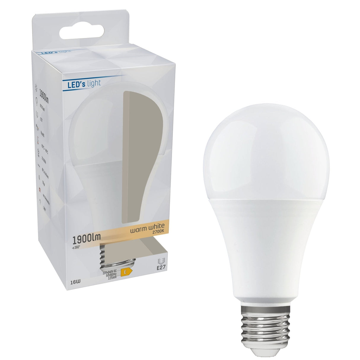 LED-Lampen E27 – 1900 lm – Warmweißes Licht – 3 Lampen