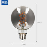 LED-Lampe Smokey E27 - Edison Vintage - Dimmbares Licht - Glühbirne G95