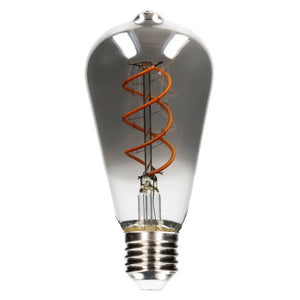 LED-Lampe, rauchfarben, E27 – Nostalgischer Retro-Look – Dimmbares, warmweißes Licht – Edison ST64