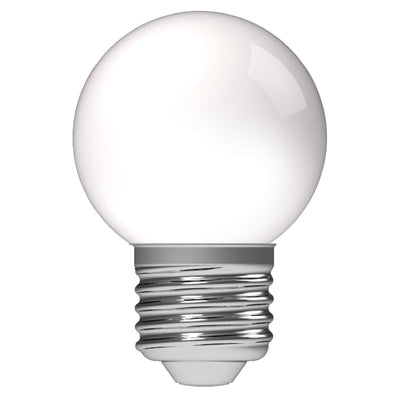 Zewnętrzna lampa LED z trzonkiem E27, ciepła biel 2700K – 1W, 40 lumenów – G45, bryzgoszczelna IP44 – matowa, opalowa