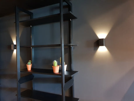 LED lampen | wandspot 2 - zijdig sfeerlicht | 3W 3000K | 7 x 10cm zwart geborsteld - LEDPLANET.NL