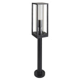 LED's Light LED Lantern Post Garden Lamp with Glass Panes - E27 Fitting - IP44 - 80 cm - Black