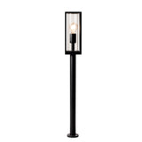 LED's Light LED Lantern Post Garden Lamp with Glass Panes - E27 Fitting - IP44 - 80 cm - Black
