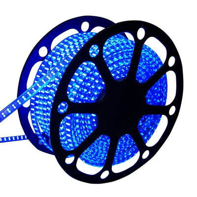 Blue LED light strip | 230V AC - 7W - 60 LEDs/m | IP65 spray-proof | 50 meters - LEDPLANET.NL
