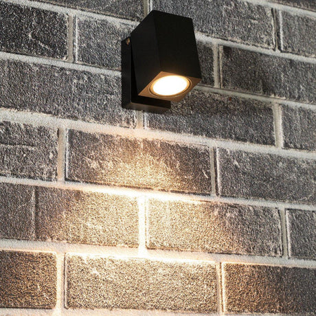 LED's Light Schwenkbare LED-Außenleuchte - GU10-Fassung - IP44 - Schwarz - Modell Lucca
