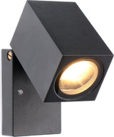LED's Light Schwenkbare LED-Außenleuchte - GU10-Fassung - IP44 - Schwarz - Modell Lucca