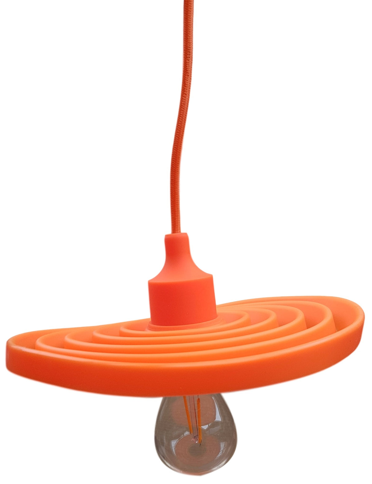 LED lamp DIY | foldable pendant lamp - iron cord | E27 silicone fitting | orange