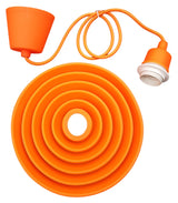 LED lamp DIY | foldable pendant lamp - iron cord | E27 silicone fitting | orange