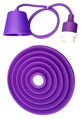 LED lamp DIY | foldable pendant lamp - iron cord | E27 silicone fitting | purple