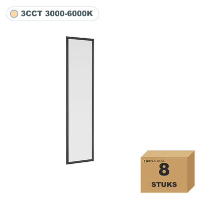 Dalle LED 30x120 cadre noir 3CCT, carton de 8 pièces