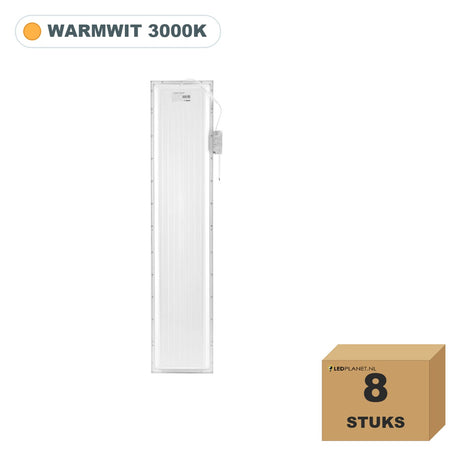 8 unidades panel LED 30x150, 36W, UGR<19, blanco cálido 3000K, en caja