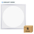 6 stuks LED paneel 60x60 rond lichtvlak, 36W, koelwit 4000K, in doos
