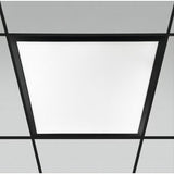 LED paneel 60x60 met zwart frame in een systeemplafond