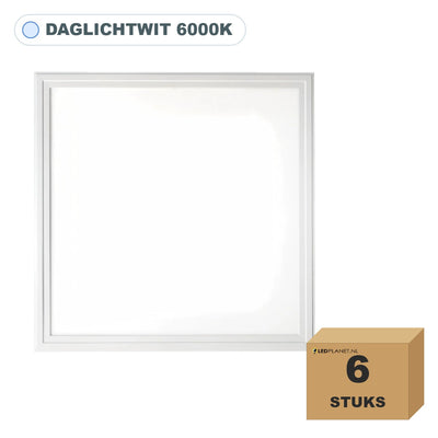 6 pezzi pannello LED edge-lit 62x62, 40W, UGR<19, bianco luce diurna 6000K, in scatola