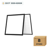 LED paneel 62x62 zwart frame 3CCT, doos van 8 stuks