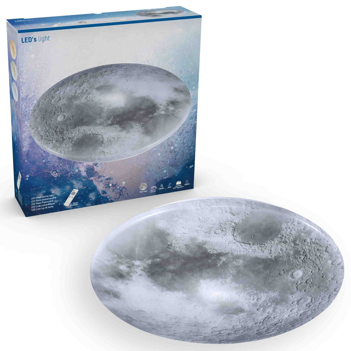 LED Ceiling Lamp Moon for Bedroom - 40 cm - Dimmable with Remote Control