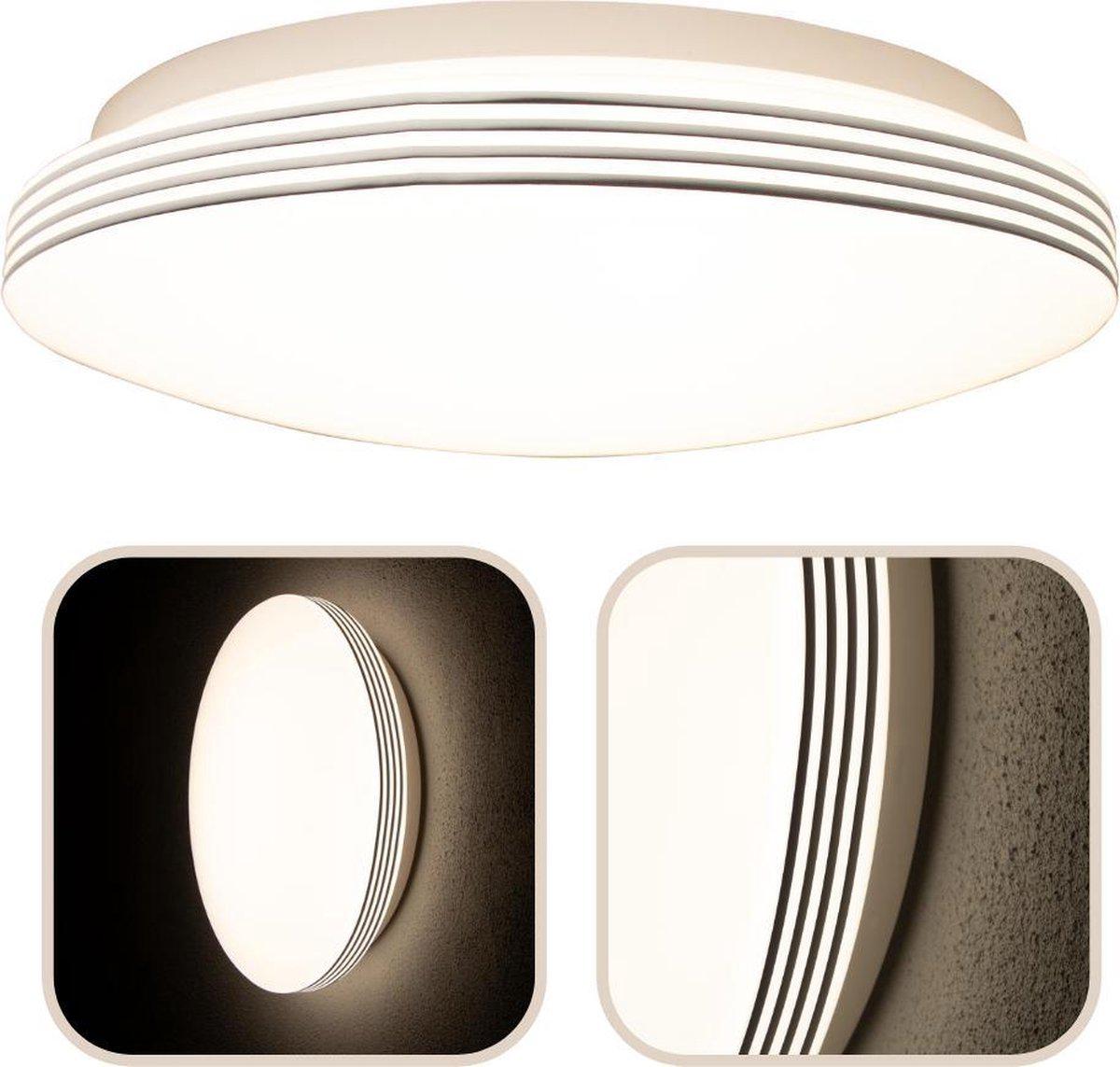 LED Ceiling Lamp Round 35 cm with Rings - Universal - Splashproof - Warm White Light