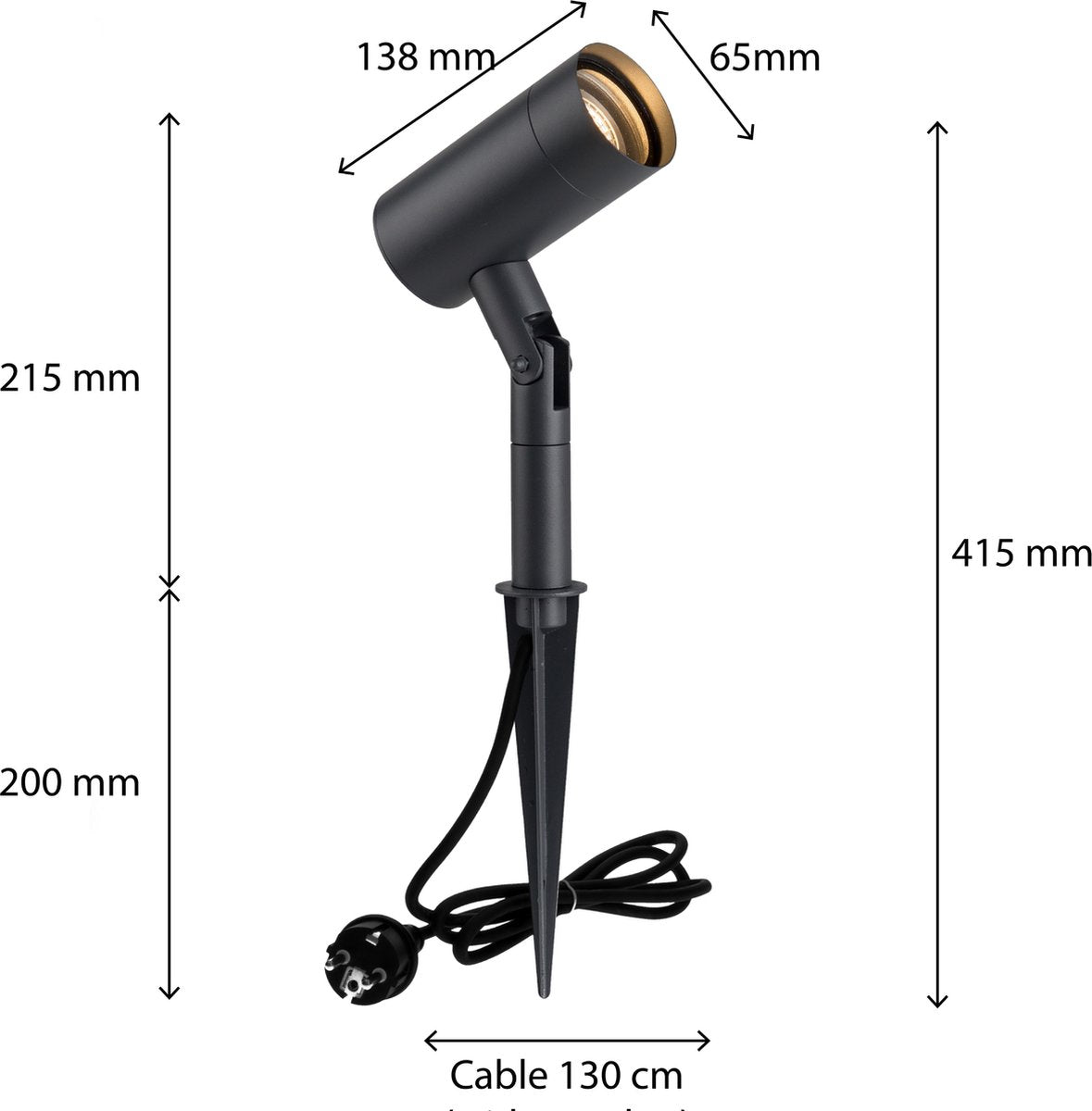 LED-Leuchte Prikspot Gartenbeleuchtung - Neigbar - GU10-Fassung - IP54 wasserdicht - Anthrazit