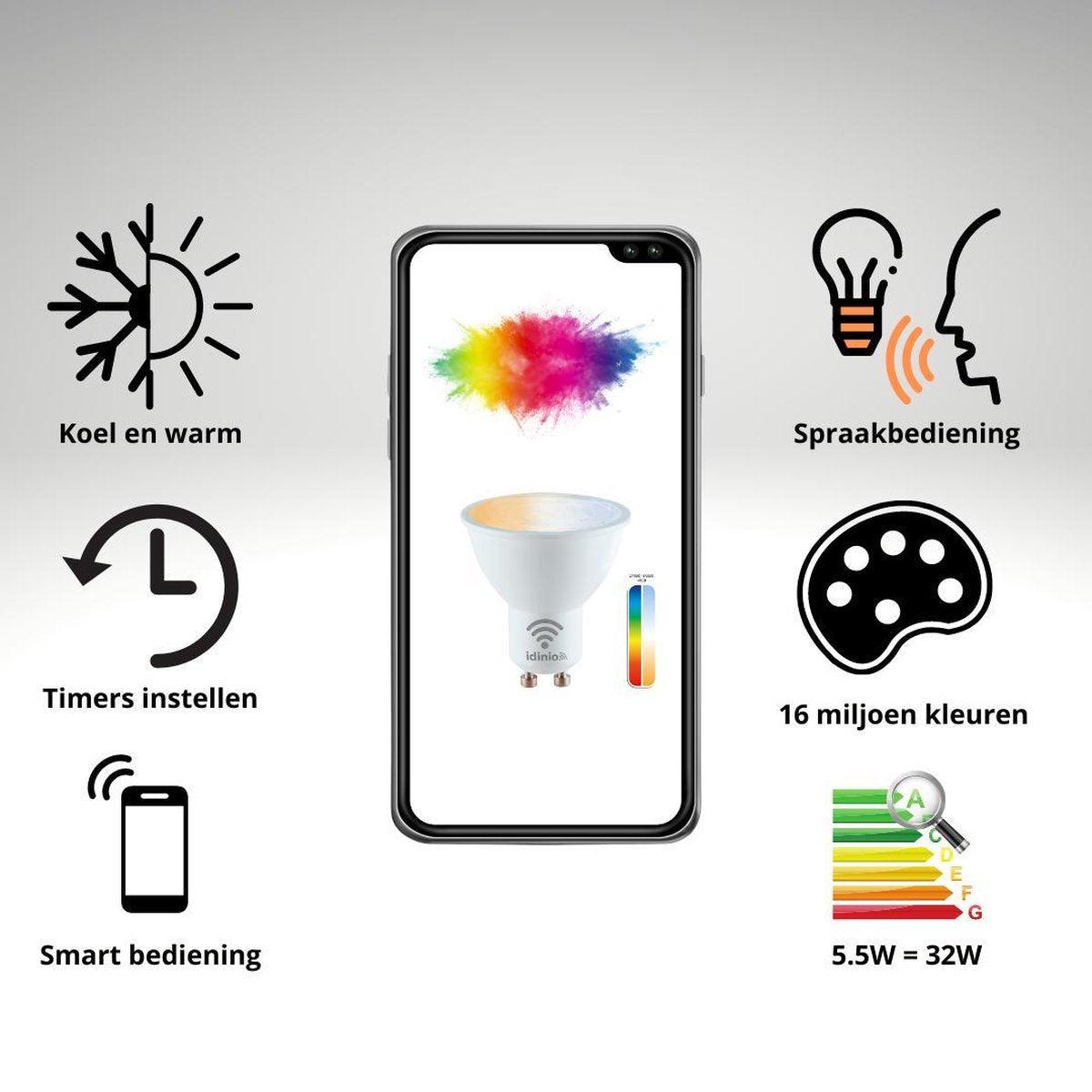 LED's Light LED Prikspot met Stekker - Kantelbaar - GU10 fitting - IP54 - Model Melfi - Zwart