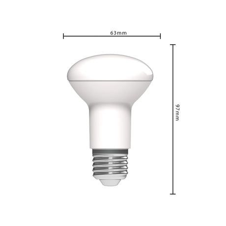 Lampe réflecteur LED E27 blanc chaud 2700K - 7W 806 lumens - R63 opale mate