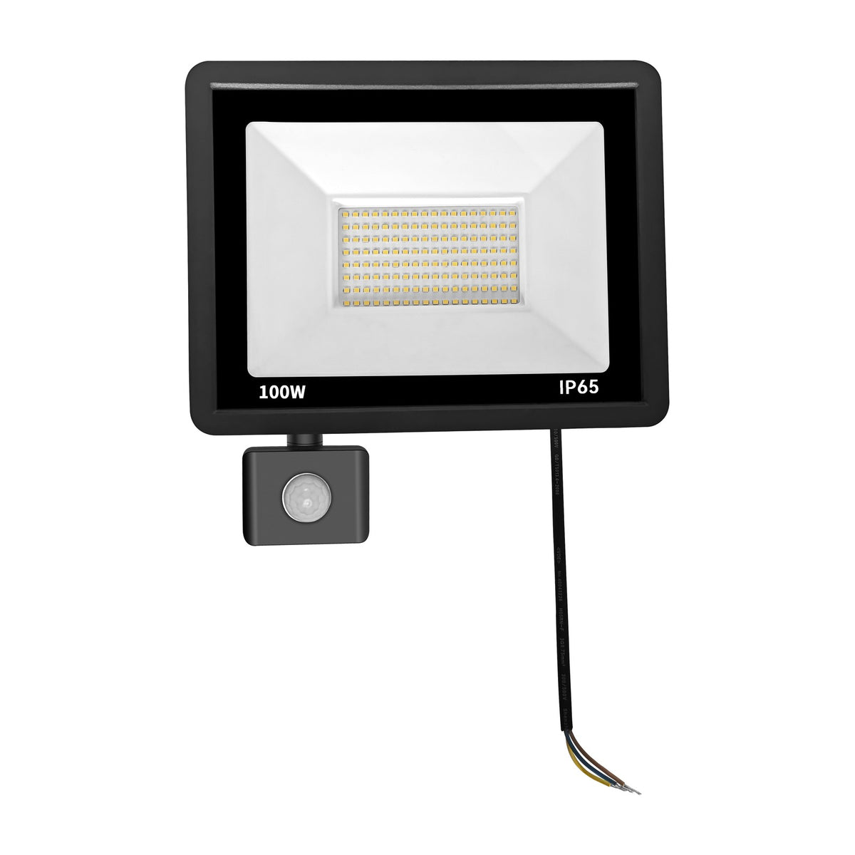 LED schijnwerper 100W met bewegingssensor koelwit 4000K – voorkant