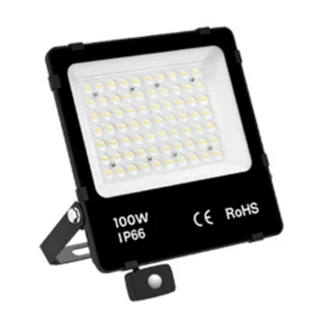 LED schijnwerper 100W met PIR-bewegingssensor - IP66